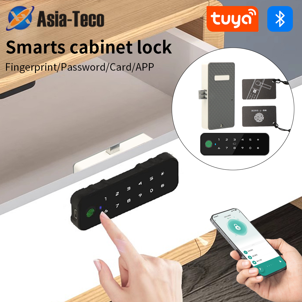 Fingerprint Access Control Door - Tuya Bluetooth Inteligentna drewniana szafka Blokada