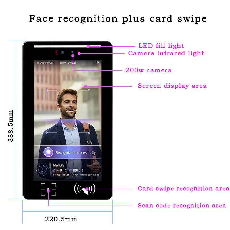 Konfigurowalny terminal do zar – Face Recognition Access Control Terminal recenzja i cena