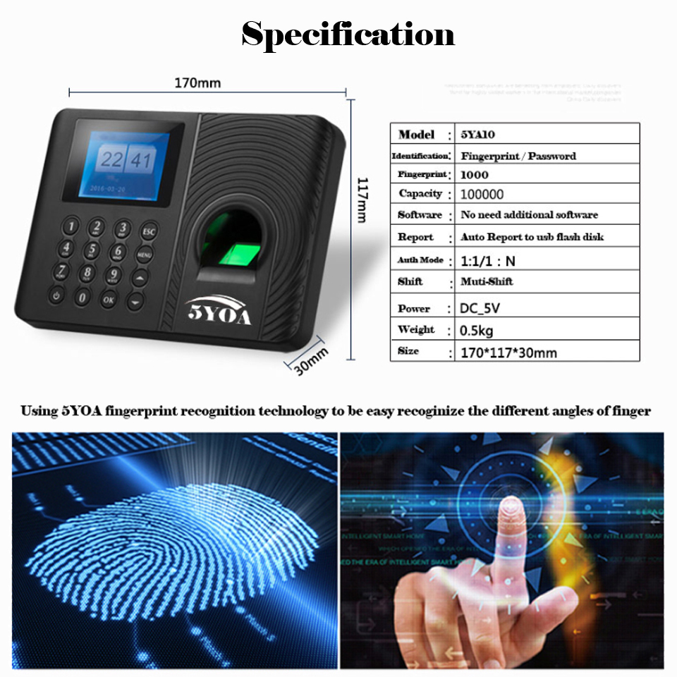 System linie papilarne czas ob – Biometric Time Attendance Machine recenzja i cena