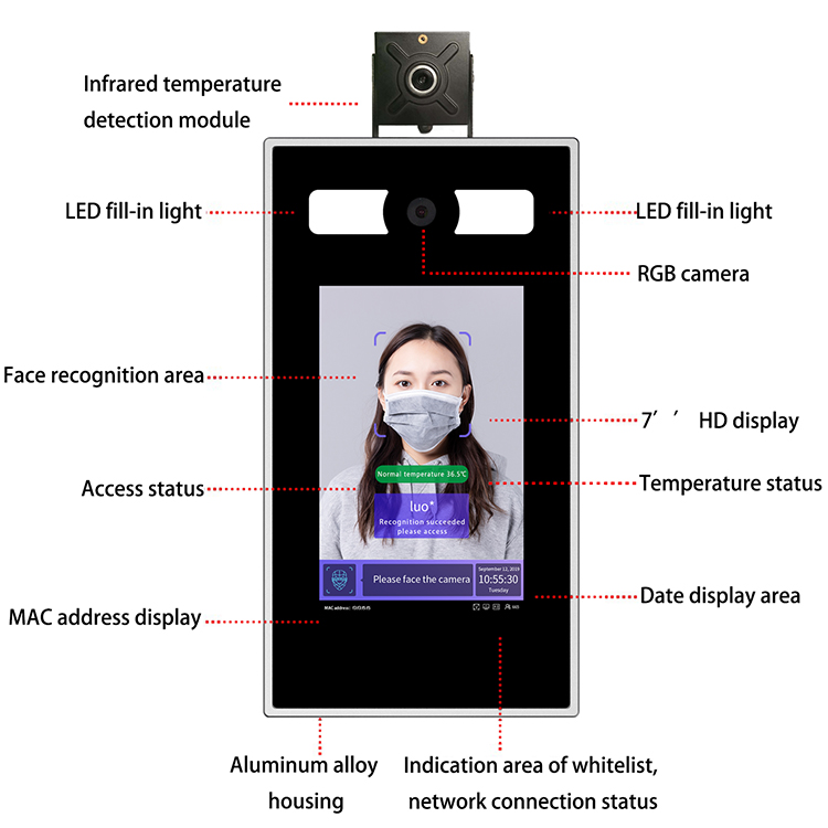 7-calowy terminal kontroli dos – Face Recognition Access Control Terminal recenzja i cena